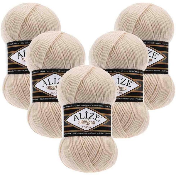 Alize 5 x ALIZE Superlana Klasik Häkelwolle, 280 m