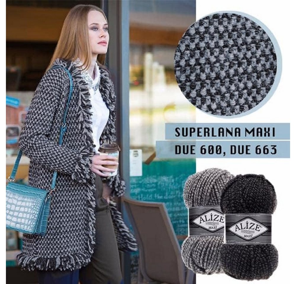 Alize 5 x ALIZE Superlana Maxi Häkelwolle, 100 m, Yarn,Handstrickgarn,Garn,Stickgarn – Bild 3 von 5