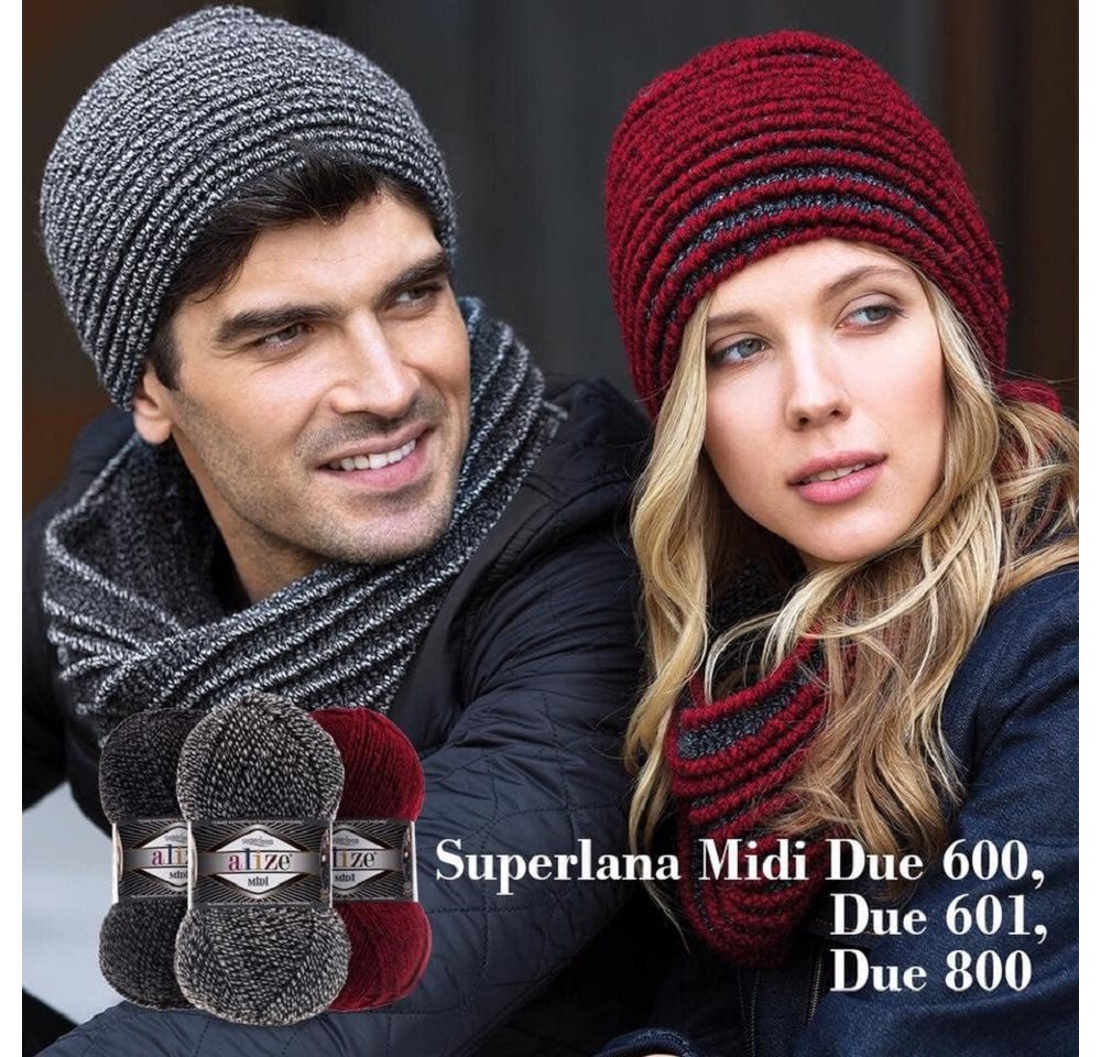 Alize 5 x ALIZE Superlana Midi Häkelwolle, 170 m, Yarn,Strickgarn,Handstrickgarn – Bild 5 von 5
