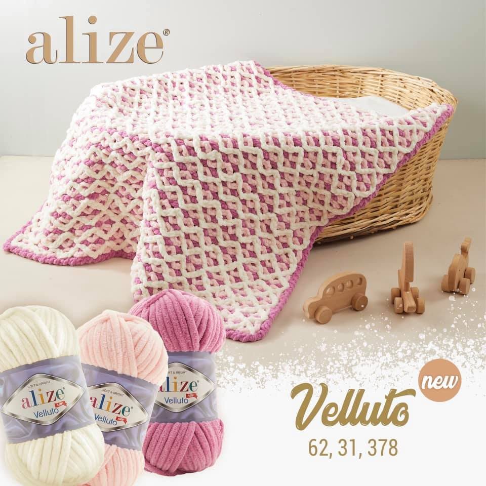 Alize 5 x ALIZE Velluto Häkelwolle, 68 m, Chenillegarn,Kuschelweich für Babydecken, Amigurumi,Samtwolle – Bild 5 von 5