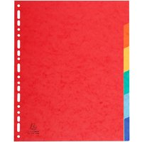 50 Exacompta Register, Colorspan-Karton, 6 Taben neutral, 225 g/m², DIN A4 Maxi, sortiert