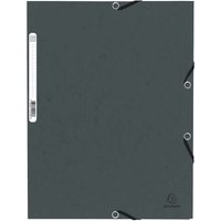 50 Exacompta Sammelmappen, Colorspan-Karton, 355 g/m², DIN A4, Gummizug, 3 Klap., grau