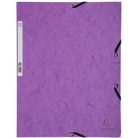 50 Exacompta Sammelmappen, Colorspan-Karton, 355 g/m², DIN A4, Gummizug, 3 Klap., violett