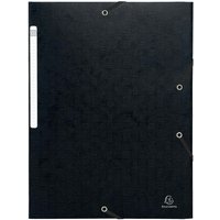 50 Exacompta Sammelmappen "Scotten", 425 g/m², DIN A4, Gummizug, 3 Klappen, schwarz