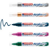 5er Set edding Acrylmarker "Acrylic 5100" festive, Rundspitze 2-3mm, farbig sortiert