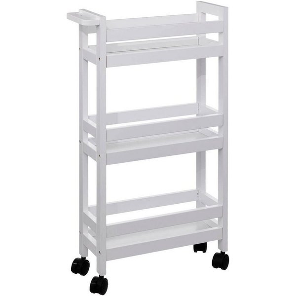 5five Simply Smart Badregal Badregal auf Rollen, sehr schmal, 3 Ablagen, 15 cm breit
