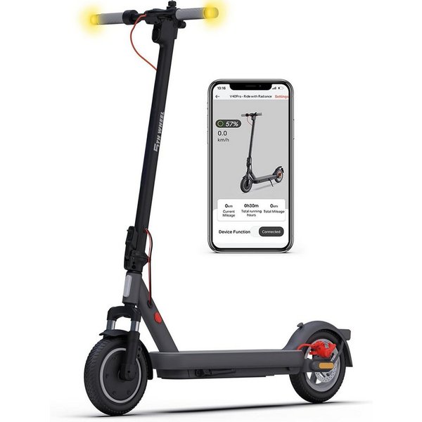 5TH WHEEL E-Scooter V40 Pro mit Straßenzulassung 400W Blinker App vollgefedert 10 Zoll, 400 W, 20 km/h, Diebstahlschutz, App-Unterstützung, bis 40 km Reichweite