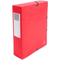 6 Exacompta Archivboxen, Colorspan-Karton, 600 g/m², DIN A4 maxi, RB 80 mm, rot