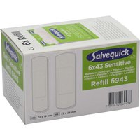 6 x 43 Stk. Salvequick Pflaster-Strips Vlies "REF 6943" 7,2 x 1,9/2,5 cm