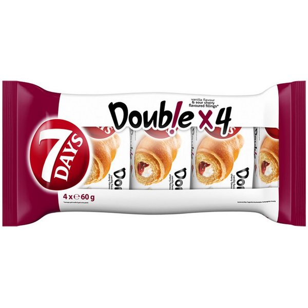 7 Days Süßigkeit, 7Days Croissant mit Vanille-Sauerkirsch Füllung 240g