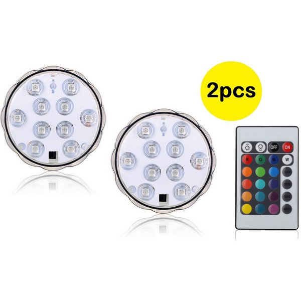 7even Discolicht LED Untersetzer mit Fernbedienung (Doppelpack) 2 Stück