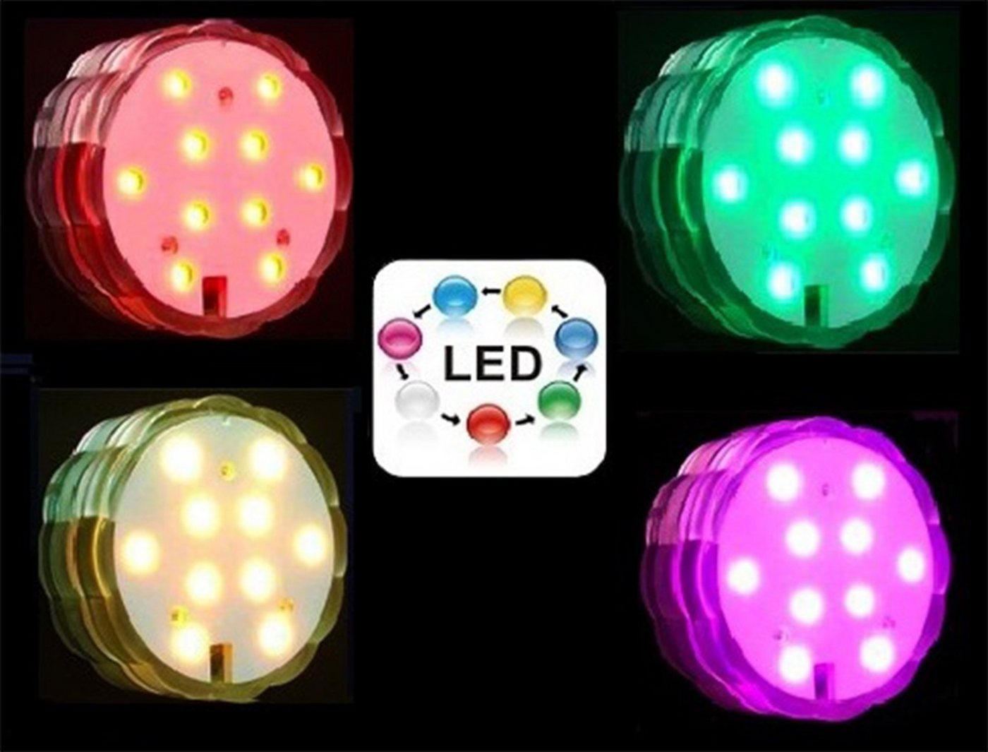 7even Discolicht LED Untersetzer mit Fernbedienung (Doppelpack) 2 Stück – Bild 3 von 3