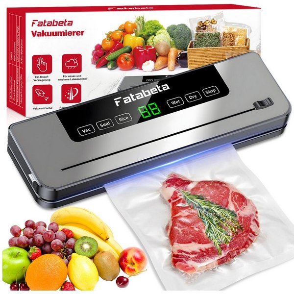 7MAGIC Vakuumierer Vakuumiergerät, Lebensmittel bis zu 10x länger frisch, Automatisch, Rollenbreite 30 cm, 110W, Folienschweißgerät mit Eingebauter Cutter, 10x 
