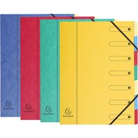 8 Exacompta Ordnungsmappen, Colorspan, 400 g/m², DIN A4, Gummizug, 7 Fächer, sortiert