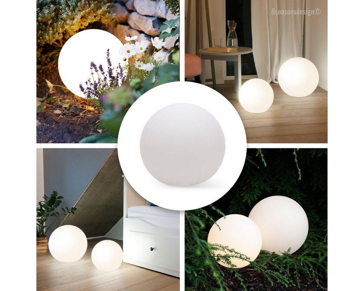 8 seasons design LED Kugelleuchte Shining Globe, Kugellampe für außen (Garten, Terrasse, Balkon), LED wechselbar, E27-Fassung, warmweißes Licht, Dekolampe – Bild 2 von 5