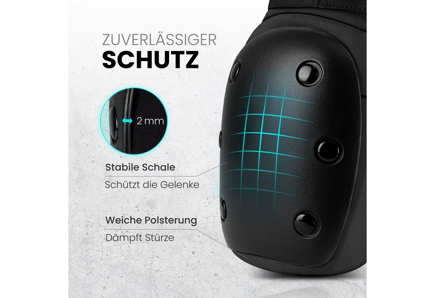 99FLIPS Protektoren-Set DIVE Protektoren Set Erwachsene Skateboard Inline Skates, Longboard (Protektoren Set Skateboard Erwachsene, 6-tlg., Inliner Schoner Knie – Bild 4 von 5