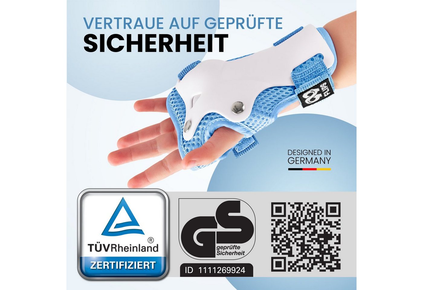 99FLIPS Protektoren-Set Schoner Inliner skates Kinder Set Skateboard Protektoren Schützer (Knieschoner Kinder Schutzausrüstung für Rollschuhe & Skateboard, 6-tl – Bild 2 von 5