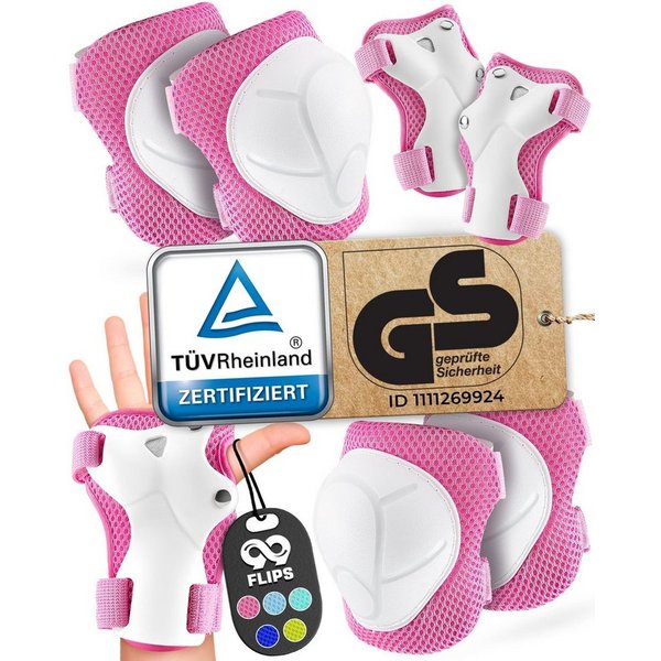 99FLIPS Protektoren-Set Schoner Inliner skates Kinder Set Skateboard Protektoren Schützer (Knieschoner Kinder Schutzausrüstung für Rollschuhe & Skateboard, 6-tl