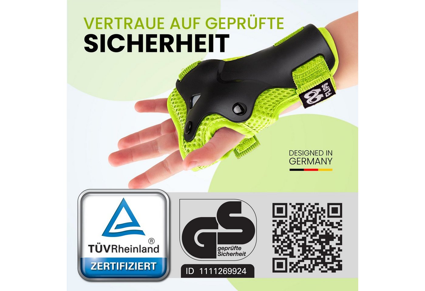 99FLIPS Protektoren-Set Schoner Inliner skates Kinder Set Skateboard Protektoren Schützer (Knieschoner Kinder Schutzausrüstung für Rollschuhe & Skateboard, 6-tl – Bild 2 von 5