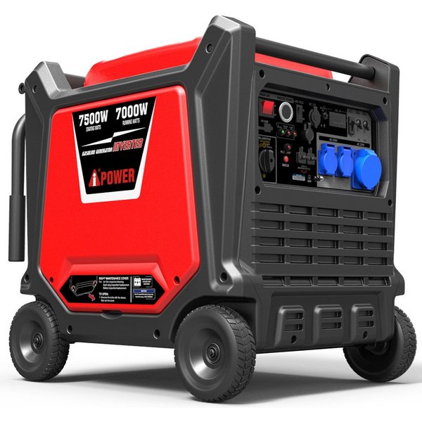 A-iPower Stromerzeuger SC8000i, 7,5 in kW, (Benzin Stromgenerator Generator Notstromaggregat 4-Takt Motor Stromerzeuger Leise ATS Verfürgbar), mit 230V 16A / 32