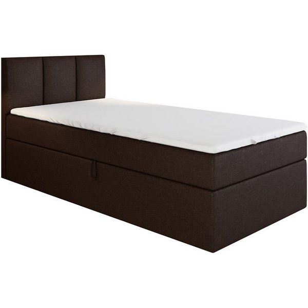 A&J MöbelLand GmbH Boxspringbett Einzelbett NASI mit Bettkasten, Topper und gepolstertem Kopfteil. (Boxspringbett mit Bettkasten und gepolstertem Kopfteil. Incl