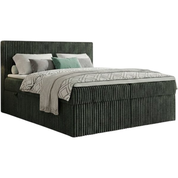 A&J MöbelLand GmbH Boxspringbett RALF mit Bettkasten, Topper und gepolstertem Kopfteil. (Boxspringbett mit Bettkasten und gepolstertem Kopfteil)