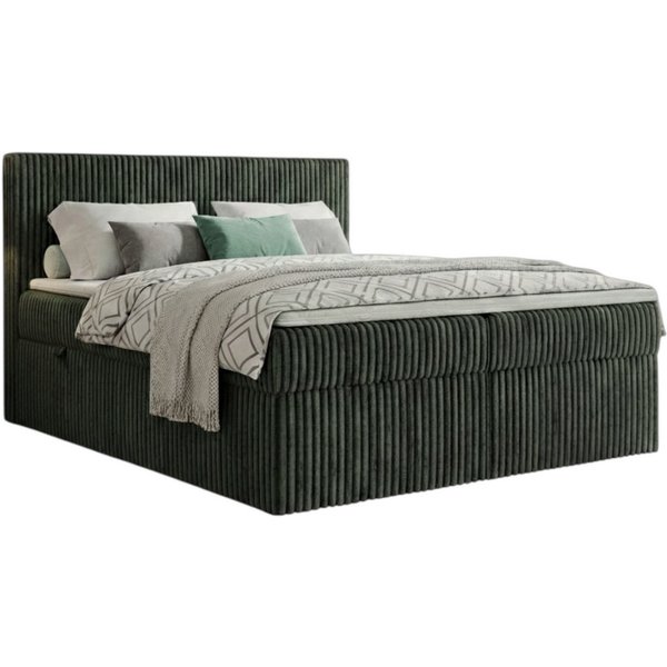 A&J MöbelLand GmbH Boxspringbett RALF mit Bettkasten, Topper und gepolstertem Kopfteil. (Boxspringbett mit Bettkasten und gepolstertem Kopfteil)