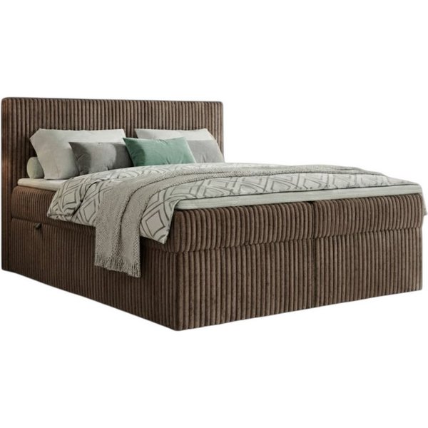 A&J MöbelLand GmbH Boxspringbett RALF mit Bettkasten, Topper und gepolstertem Kopfteil. (Boxspringbett mit Bettkasten und gepolstertem Kopfteil)
