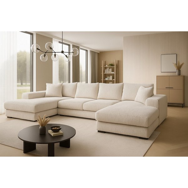 A&J MöbelLand GmbH Ecksofa VIENA 328x182 cm mit Schlaffunktion, Bonellfederkern und Bettkasten, TOP ANGEBOT!