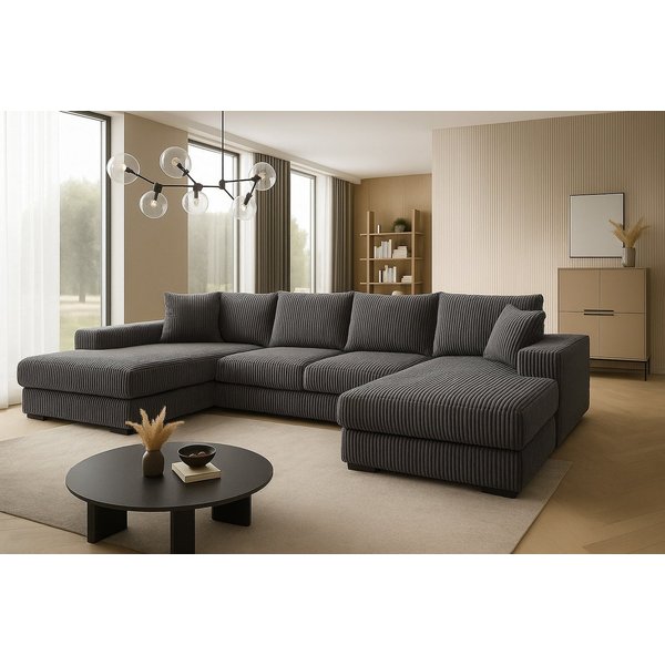 A&J MöbelLand GmbH Ecksofa VIENA 328x182 cm mit Schlaffunktion, Bonellfederkern und Bettkasten, TOP ANGEBOT!