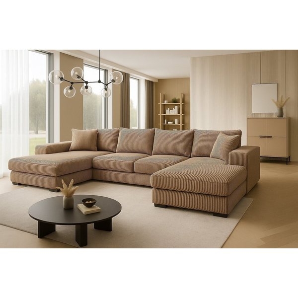 A&J MöbelLand GmbH Ecksofa VIENA 328x182 cm mit Schlaffunktion, Bonellfederkern und Bettkasten, TOP ANGEBOT!
