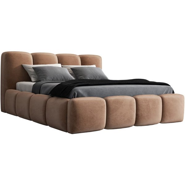 A&J MöbelLand GmbH Polsterbett DANA mit Matratze, Lattenrost und Bettkasten. (Bett mit Kopfteil. Matratze und Lattenrost gratis! Bettkasten mit großem Stauraum.