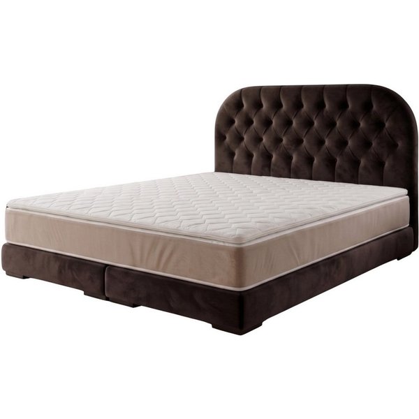 A&J MöbelLand GmbH Polsterbett LEON mit Kopfteil - Stilvolles Bettgestell für Ihr Schlafzimmer (Länge: 209 cm, Höhe Kopfteil: 110 cm, 4 Kopfteil-Varianten, 7 Gr