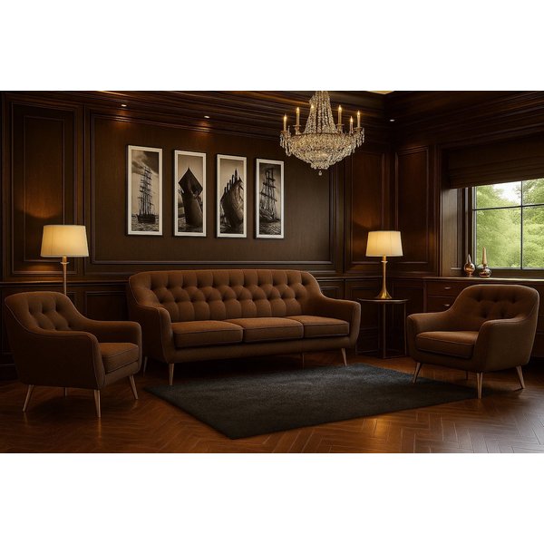 A&J MöbelLand GmbH Polstergarnitur BENITO: 3-Sitzer Sofa + 2 Sessel, (Bringen Sie mit dem stilvollen Set BENITO, bestehend aus einem großzügigen 3-Sitzer Sofa u