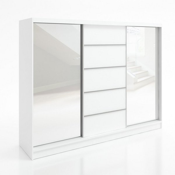 A&J MöbelLand GmbH Schiebetürenschrank TOP Moderner 3-türiger Kleiderschrank mit Spiegel (TOP ANGEBOT! Geräumiger Schrank mit einer Breite von 200 cm ideal zur 