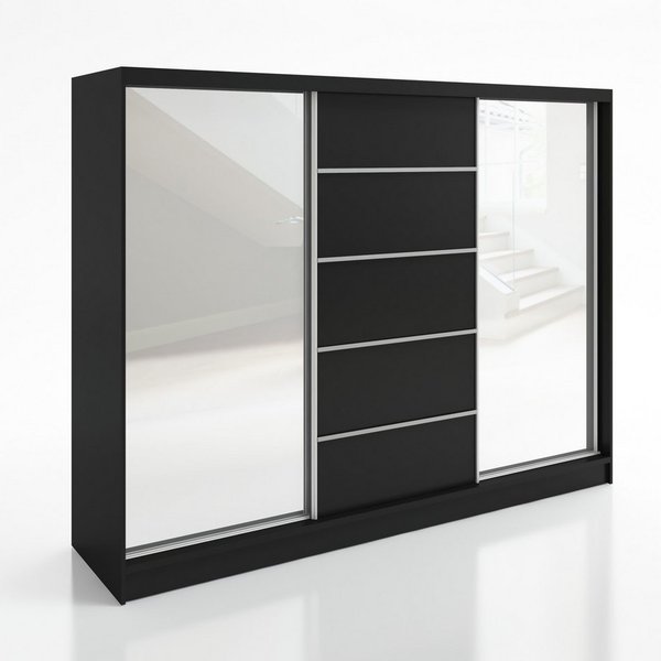 A&J MöbelLand GmbH Schiebetürenschrank TOP Moderner 3-türiger Kleiderschrank mit Spiegel (TOP ANGEBOT! Geräumiger Schrank mit einer Breite von 200 cm ideal zur 