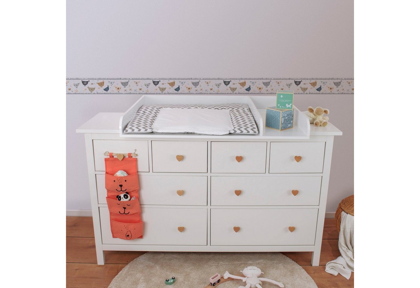 A.S. Création Bordüre Chicken Party, glatt, abstrakt, naturalistisch, Motiv, Papier Wand Schräge Tür Borte Wohnzimmer Schlafzimmer Küche Design – Bild 2 von 5