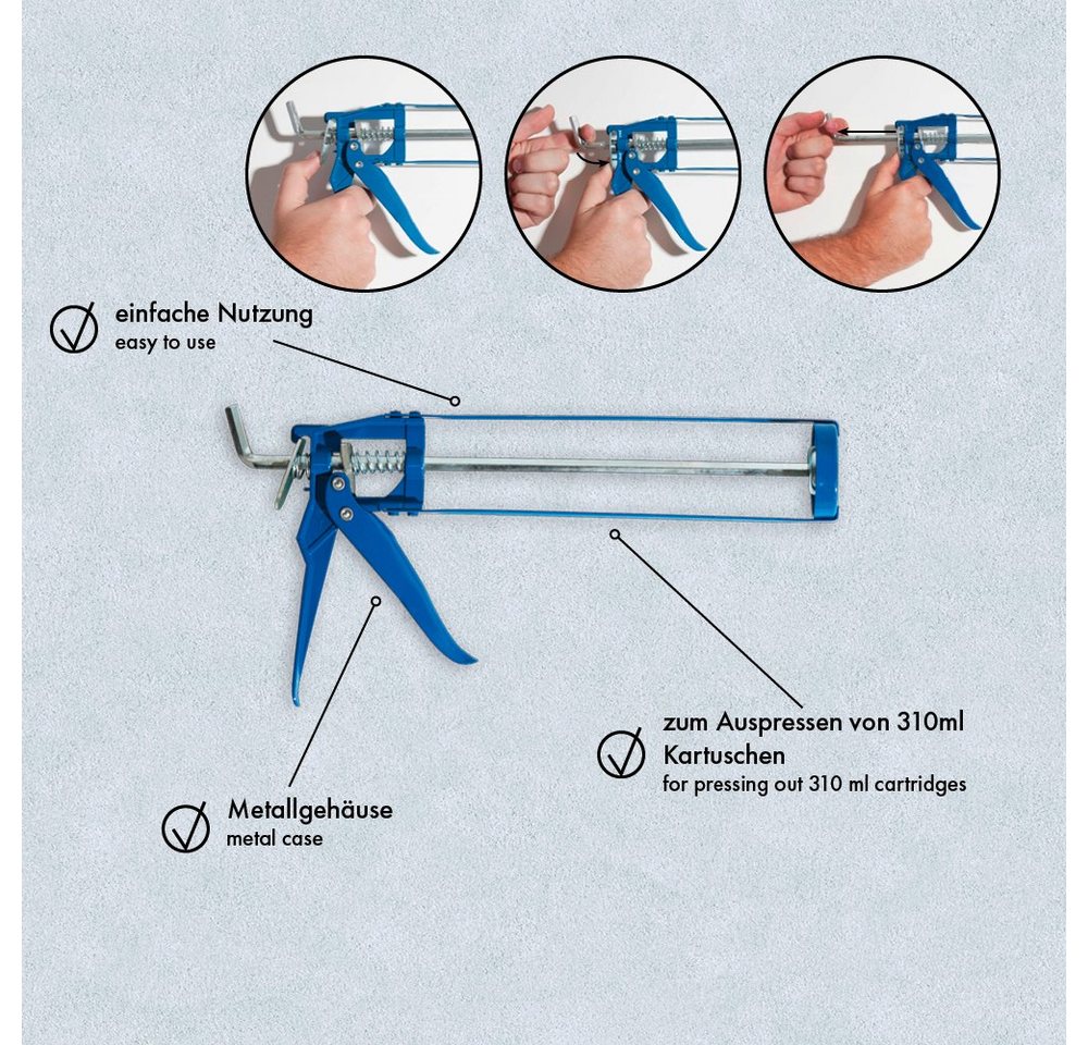 A.S. Création Kartuschenpistole, für Kartuschen mit bis zu 310 ml Inhalt – Bild 5 von 5