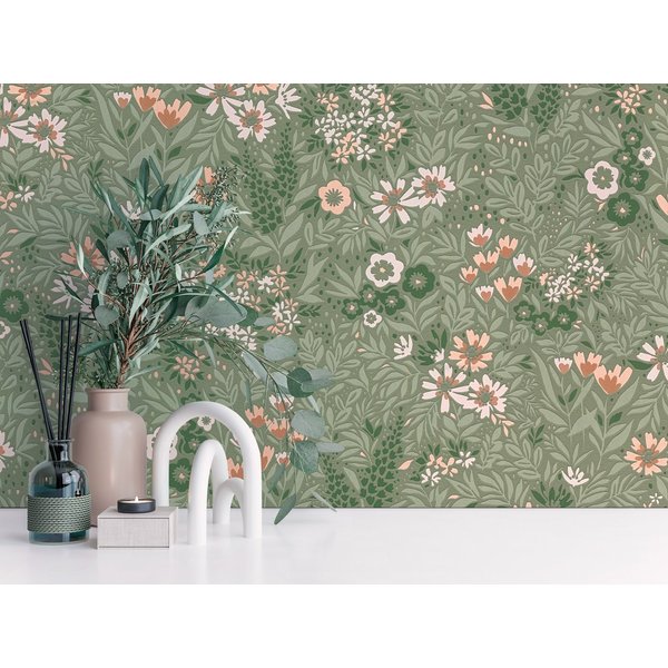 A.S. Création Vliestapete Attractive 3 Florales Wiesenmuster, aufgeschäumt, floral, glänzend, fein strukturiert