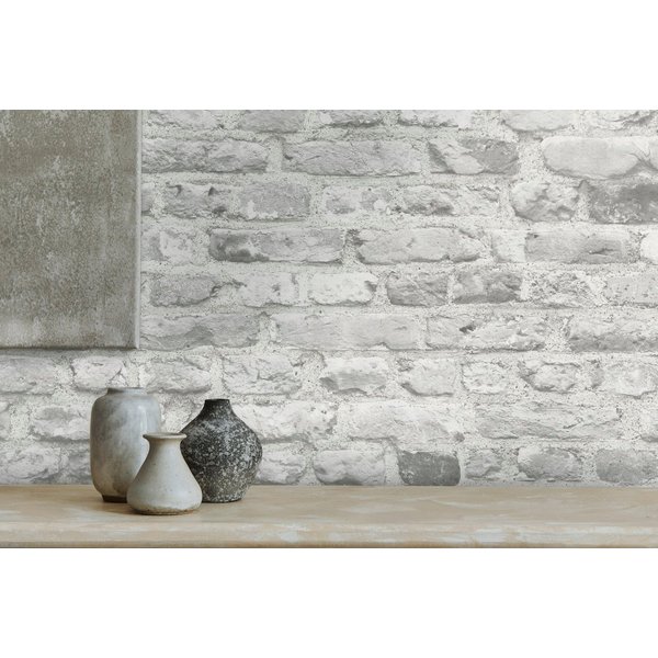 A.S. Création Vliestapete Bricks & Stones Backstein Steinoptik, leicht strukturiert, matt, gemustert, neutral, (1 St), Steintapete Backstein Tapete Tapeten Wohn
