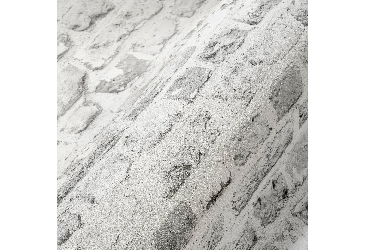 A.S. Création Vliestapete Bricks & Stones Backstein Steinoptik, leicht strukturiert, matt, gemustert, neutral, (1 St), Steintapete Backstein Tapete Tapeten Wohn – Bild 3 von 5