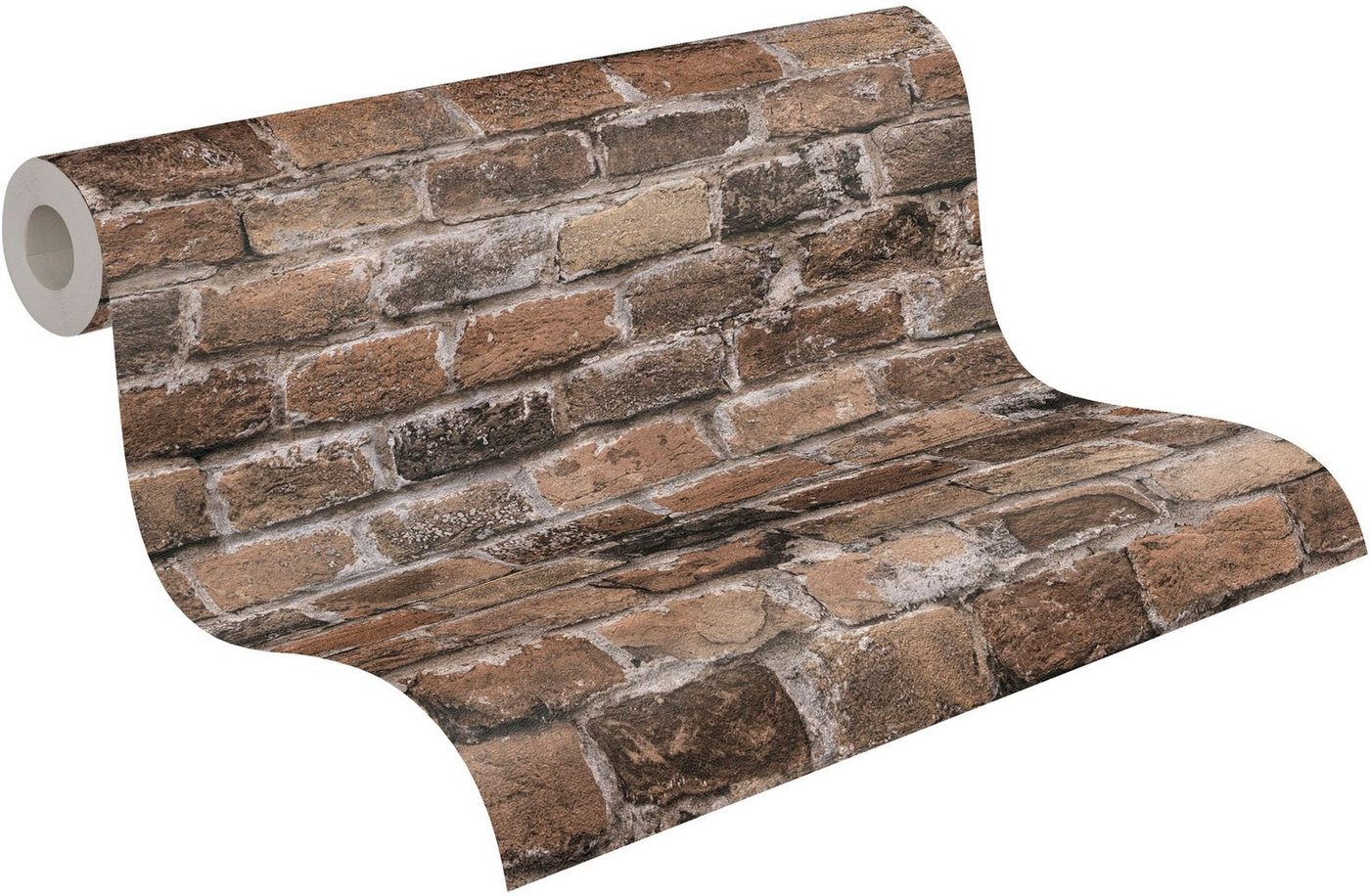 A.S. Création Vliestapete Bricks & Stones Steinoptik, leicht strukturiert, matt, gemustert, neutral, (1 St), Tapete Stein Tapeten Wohnzimmer Schlafzimmer Küche  – Bild 2 von 5