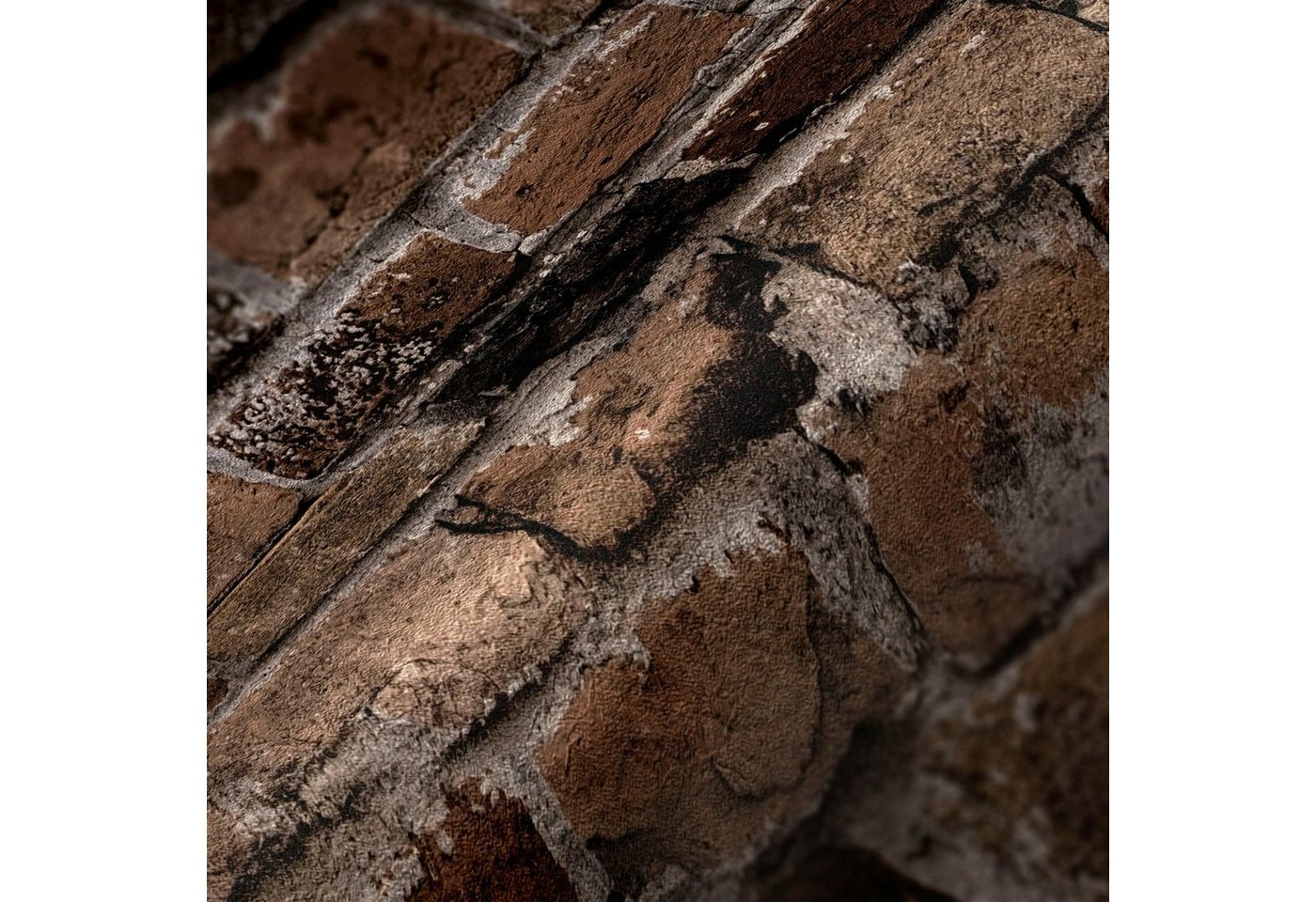 A.S. Création Vliestapete Bricks & Stones Steinoptik, leicht strukturiert, matt, gemustert, neutral, (1 St), Tapete Stein Tapeten Wohnzimmer Schlafzimmer Küche  – Bild 5 von 5