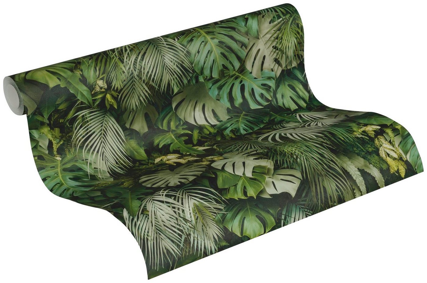 A.S. Création Vliestapete Greenery mit Palmenprint in Dschungel Optik, glatt, floral, Wald, botanisch, Palmentapete Tapete Dschungel Tapeten Wohnzimmer Schlafzi – Bild 3 von 5