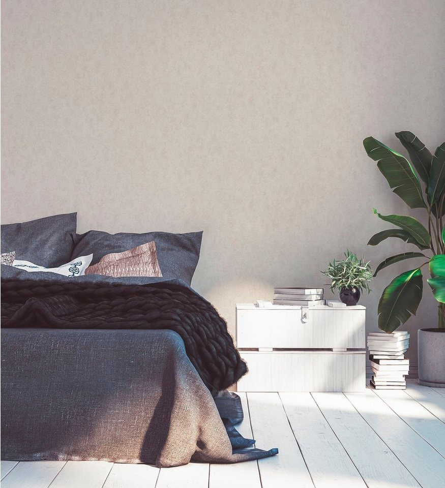 A.S. Création Vliestapete Hygge, glatt, einfarbig, unifarben, Ton-in-Ton, Tapete einfarbig Tapete Uni Tapeten Wohnzimmer Schlafzimmer Küche Flur – Bild 2 von 5
