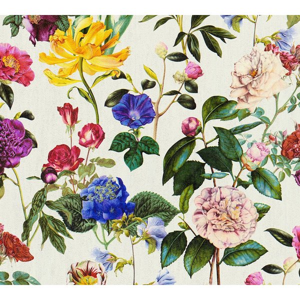 A.S. Création Vliestapete Jette Joop tropisch floral natürlich, leicht strukturiert, floral, Wald, botanisch, Blumentapete Tapete Streifen Tapeten Wohnzimmer Sc
