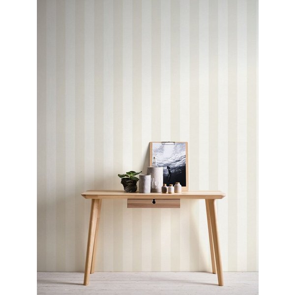 A.S. Création Vliestapete Leinen Optik Streifen Struktur Cremeweiß Beige 3140-55 Maison Charme