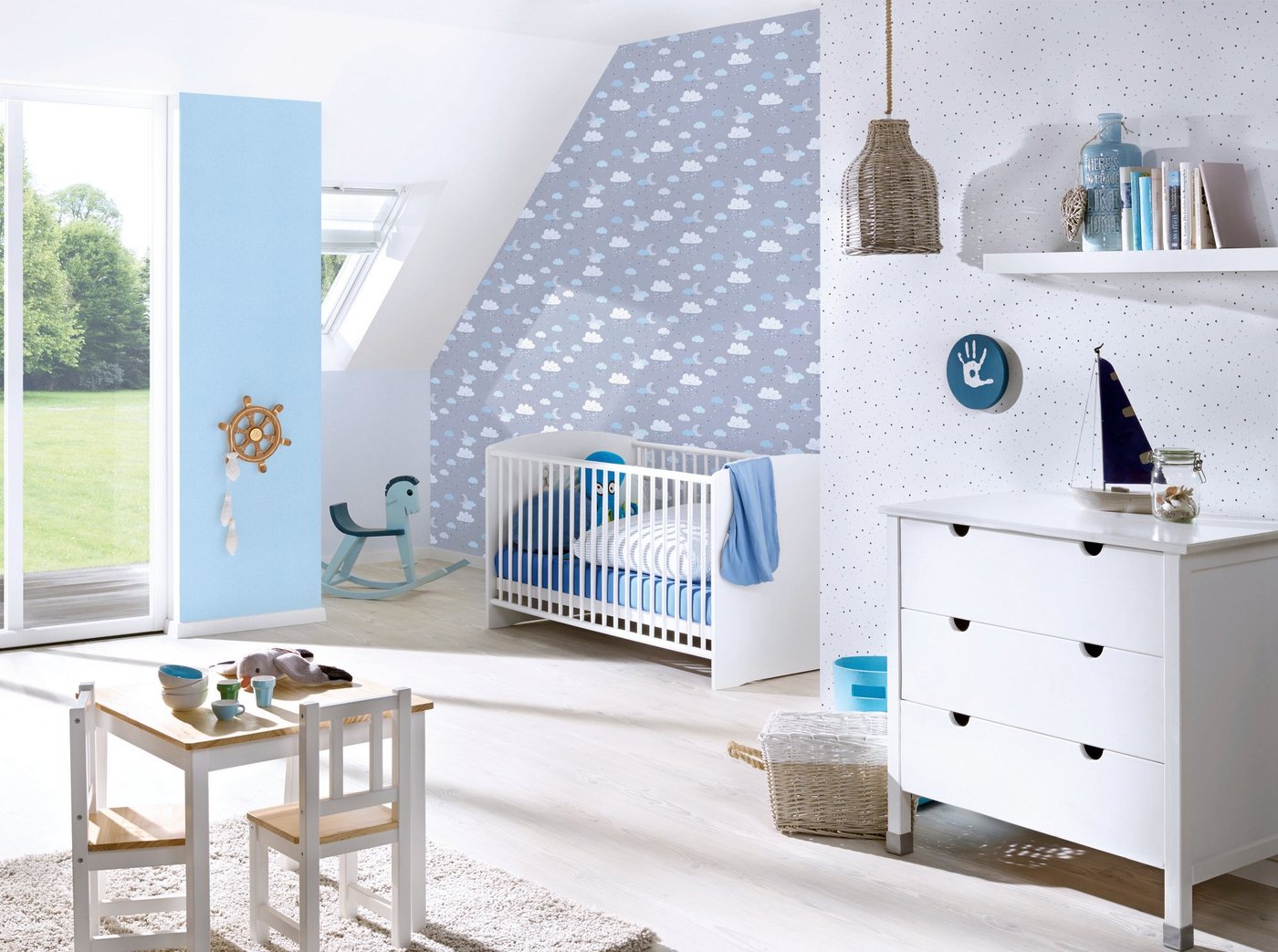 A.S. Création Vliestapete Little Love, glatt, einfarbig, uni, unifarben, Kindertapete Tapete Uni Tapeten Kinderzimmer Schlafzimmer modern Optik – Bild 5 von 5