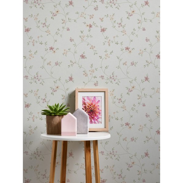A.S. Création Vliestapete Maison Charme Vliestapete Blümchen-Muster florale Tapete Creme, strukturiert, Strukturmuster, (1 St), Mustertapete floral in Blumen-Op