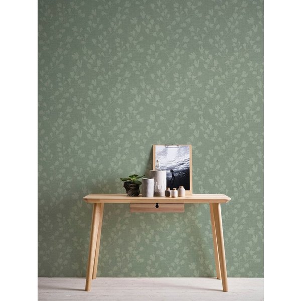 A.S. Création Vliestapete Nara Blätterranke, leicht strukturiert, matt, gemustert, neutral, (1 St), Tapete Natur Tapeten Wohnzimmer Schlafzimmer Küche modern De